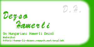 dezso hamerli business card